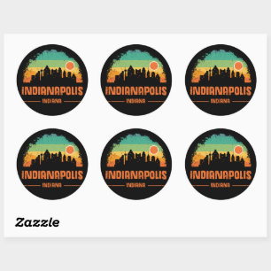 Vintage Indianapolis Stadt Bloomington Retro Runder Aufkleber