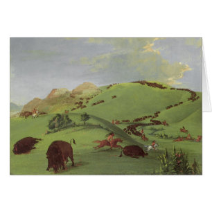 Vintage Indianer, Buffalo Chase von Catlin