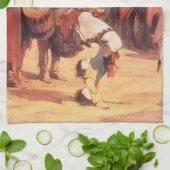 Vintage Indianer Buffalo Dancer von Cassidy Geschirrtuch (Gefaltet)