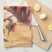 Vintage Indianer Buffalo Dancer von Cassidy Geschirrtuch (Viertel Falte)