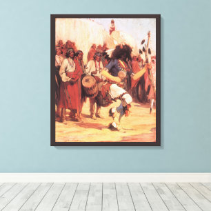 Vintage Indianer Buffalo Dancer von Cassidy Leinwanddruck