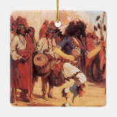 Vintage Indianer, Buffalo-Tanz von Cassidy Keramikornament (Rückseite)