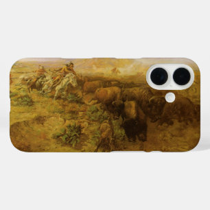 Vintage Indianer, Büffeljagd von CM Russell iPhone 16 Hülle