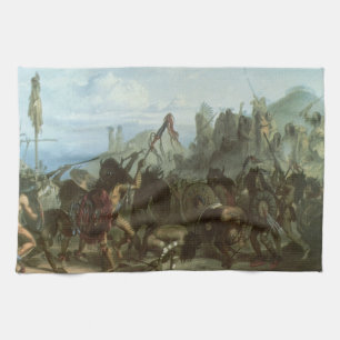 Vintage Indianer, Büffeltanz von Karl Bodmer Geschirrtuch