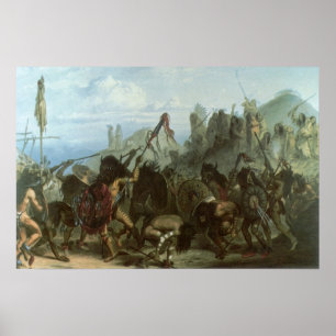 Vintage-Indianer, Büffeltanz von Karl Bodmer Poster