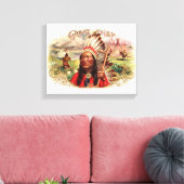 Vintage Indianer-Großer-Zigarrenschachtel Leinwanddruck (Insitu (Wohnzimmer))