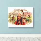 Vintage Indianer-Großer-Zigarrenschachtel Leinwanddruck (Insitu (Holzboden))
