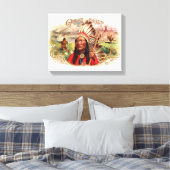 Vintage Indianer-Großer-Zigarrenschachtel Leinwanddruck (Insitu (Schlafzimmer))