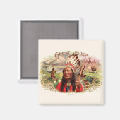 Vintage Indianer-Großer-Zigarrenschachtel Magnet (Vorderseite/Rückseite)