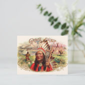Vintage Indianer-Großer-Zigarrenschachtel Postkarte (Stehend Vorderseite)