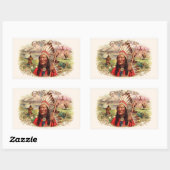 Vintage Indianer-Großer-Zigarrenschachtel Rechteckiger Aufkleber (Blatt)