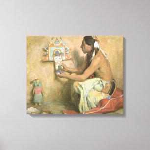 Vintage Indianer, Hopi Katchina von Couse Leinwanddruck