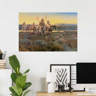 Vintage Indianer, Pieganer von CM Russell Poster