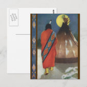Vintage Indianer und Teepe Postkarte (Vorne/Hinten)