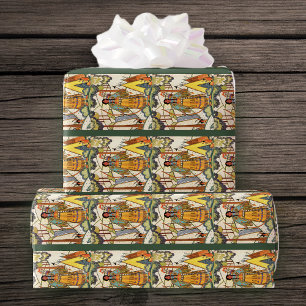 Vintage Indianerin Dorf Wald Geschenkpapier