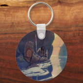 Vintage Indianerkanone Paddeln mit Sonnensymbol Schlüsselanhänger (Vorderseite)