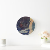 Vintage Indianerkanone Paddeln mit Sun-Symbol Runde Wanduhr (Zuhause)