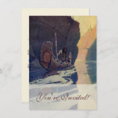 Vintage Indianerkanone Paddling Sun Classic Einladung (Vorne/Hinten)