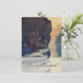 Vintage Indianerkanone Paddling Sun Classic Einladung (Stehend Vorderseite)