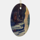 Vintage Indianerkanone Paddling Sun Classic Keramik Ornament (Rechts)