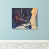Vintage Indianerkanone Paddling Sun Classic Leinwanddruck (Insitu (Holzboden))