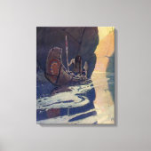 Vintage Indianerkanone Paddling Sun Classic Leinwanddruck (Vorderseite)