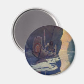 Vintage Indianerkanone Paddling Sun Classic Magnet (Vorderseite/Rückseite)