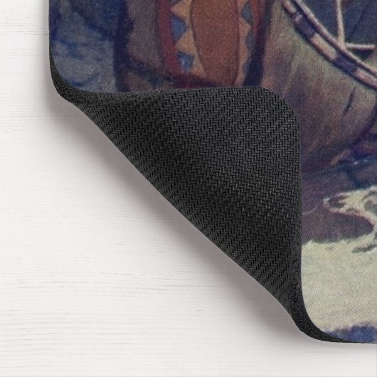 Vintage Indianerkanone Paddling Sun Classic Mousepad (Ecke)