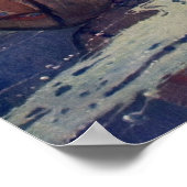 Vintage Indianerkanone Paddling Sun Classic Poster (Ecke)