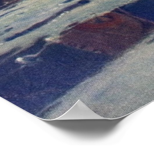 Vintage Indianerkanone Paddling Sun Classic Poster (Ecke)