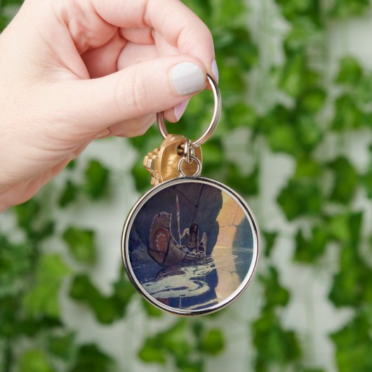 Vintage Indianerkanone Paddling Sun Classic Schlüsselanhänger (Hand)