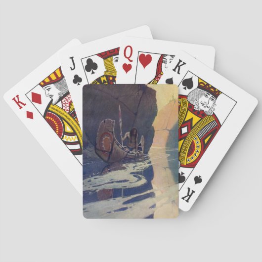 Vintage Indianerkanone Paddling Sun Classic Spielkarten (Rückseite)