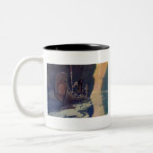 Vintage Indianerkanone Paddling Sun Classic Zweifarbige Tasse (Links)