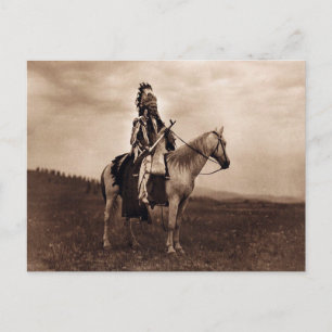 Vintage Indianerkriegsführer Postkarte