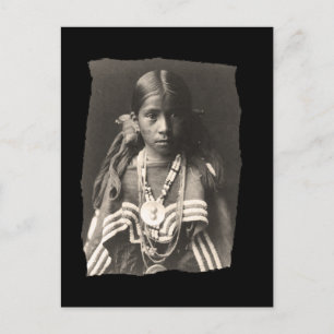 Vintage Indianermädchen der Jicarilla Apache in F Postkarte