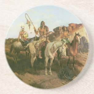 Vintage Indians, Prowlers der Prärie, Seltzer, Sandstein Untersetzer