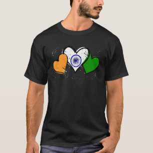 Vintage Indien Indische Flagge Herz Stolz Indien T-Shirt