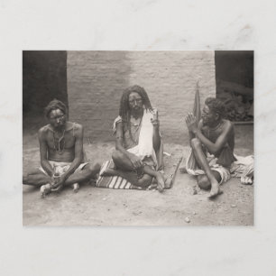 Vintage Indien, Sadhus, indische heilige Männer Postkarte