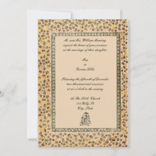 Vintage indische Birds & Grapevine Border Wedding Einladung