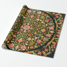 Vintage indische Blumenstickerei drucken Geschenkpapier
