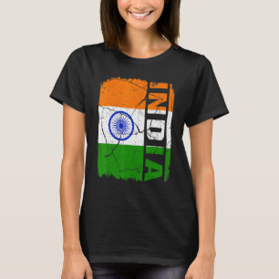 Vintage indische Flagge Indien Stolz Wurzeln Erbe T-Shirt