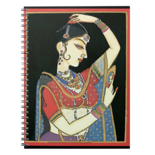 Vintage indische Frau, Moghul Art Notizblock