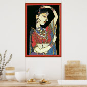 Vintage indische Frau, Moghul Art Poster (Küche)