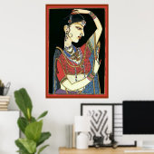 Vintage indische Frau, Moghul Art Poster (Heimbüro)