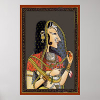 Vintage indische Frau, Moghul Art
