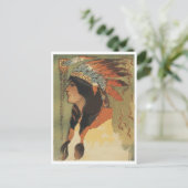 Vintage indische Girl Postkarte (Stehend Vorderseite)