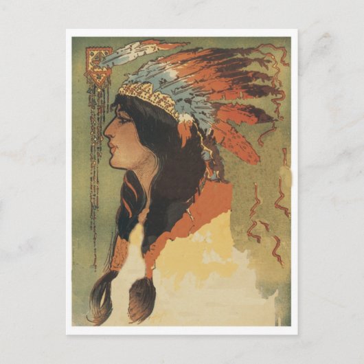 Vintage indische Girl Postkarte (Vorderseite)