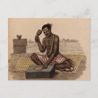 Vintage indische Handwerkskunst Postkarte