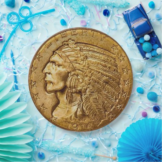 Vintage indische Head Gold Counter Pappteller (Party)