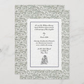 Vintage indische Hochzeit Einladung (Vorne/Hinten)